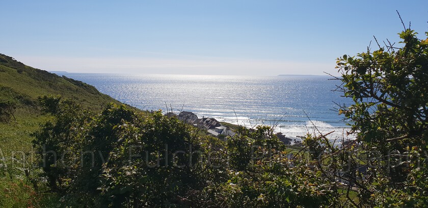 Out to sea from Morthoe - Woolacombe 
 A view out to see from Morthoe in Devon 
 Keywords: Devon, Woolacombe, morthoe, seaview, landscape, seascape,trees,