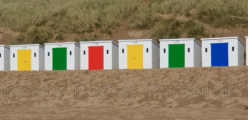 Beach huts on Woolacombe Beach