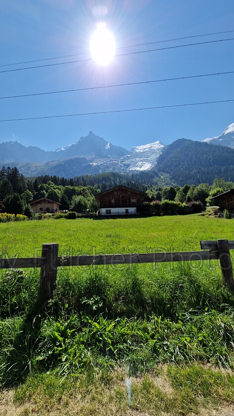 mont blanc 
 Shot of Mont Blanc in distance taken from Chamonix, France, in the summer. 
 Keywords: mountain, france, chamonix, mont blanc, landscape,