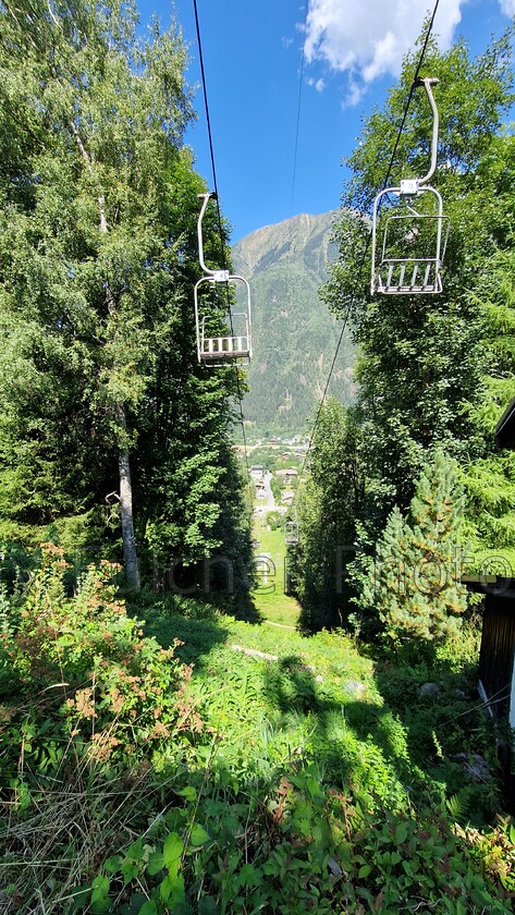 Ski lift 
 Ski lift in the summer at Chamonix in France Europe, 
 Keywords: ski, ski lift, trees, mountain, summer, landscape, france,