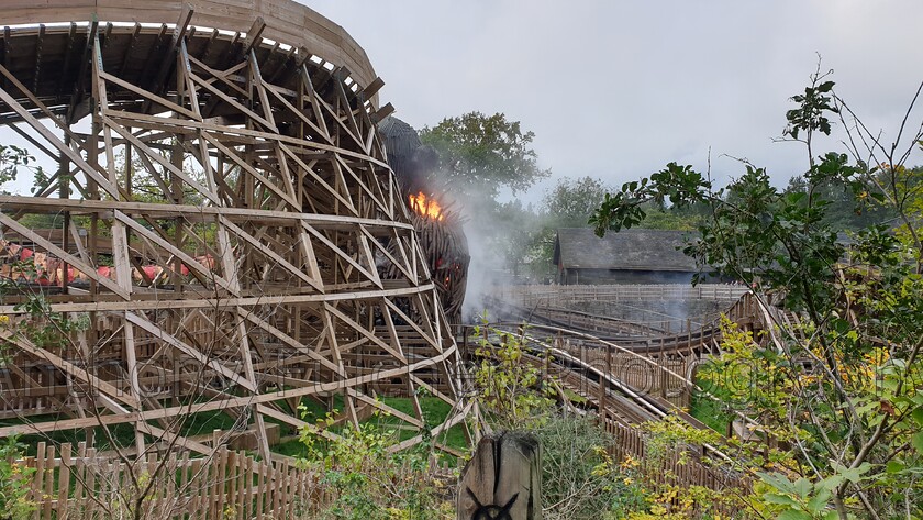 Wickerman ride at Alton Towers 
 A part of the Wickerman ride at Alton towers, staffordshire, uk 
 Keywords: alton towers, wickerman, ride, theme park, uk,